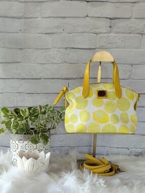 Dooney & Bourke Limone Ruby Bitsy Bag Lemon Print Crossbody Purse Handbag